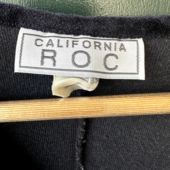 Vintage Retro Navy Velour Mrs Roper Caftan w/ Gold Piping & Tassel Winter, OS - Picture 6 of 7